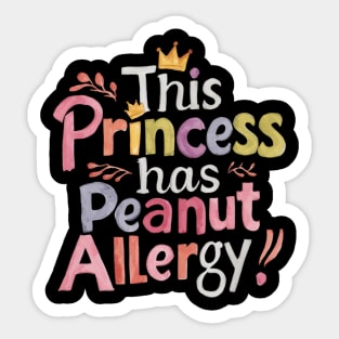 This Princess's Peanut Allergy Alert Sticker